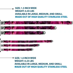 Dog Bone Seatbelt Buckle Collar - Vivid Floral Collage Pinks