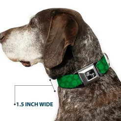 Dog Bone Seatbelt Buckle Collar - St. Pat's Clovers Scattered Greens