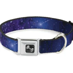 Dog Bone Seatbelt Buckle Collar - Galaxy Blues/Purples