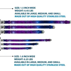 Dog Bone Seatbelt Buckle Collar - Galaxy Blues/Purples