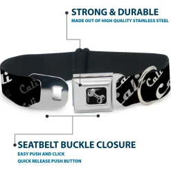 Dog Bone Seatbelt Buckle Collar - CALI Fade Diagonal Black/Gray/White