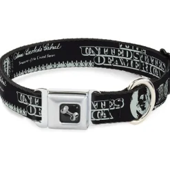 Dog Bone Seatbelt Buckle Collar - Americana One Hundred Dollar Bill Elements Black/Gray