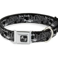 Dog Bone Seatbelt Buckle Collar - Brooklyn New York