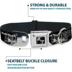 Dog Bone Seatbelt Buckle Collar - Brooklyn New York