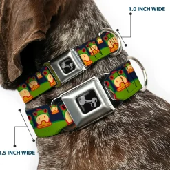 Dog Bone Seatbelt Buckle Collar - Duck w/Frog Hat
