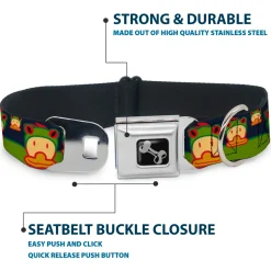 Dog Bone Seatbelt Buckle Collar - Duck w/Frog Hat