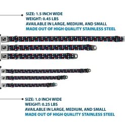 Dog Bone Seatbelt Buckle Collar - Whales Navy/Red/White/Blue