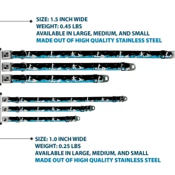 Dog Bone Seatbelt Buckle Collar - SUP w/Dog Black/Blues/White