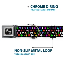 Dog Bone Seatbelt Buckle Collar - Suits $$$ Black/Multi Color