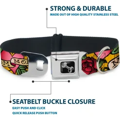 Dog Bone Seatbelt Buckle Collar - Mom & Mom Yellow