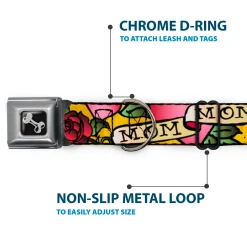 Dog Bone Seatbelt Buckle Collar - Mom & Mom Yellow