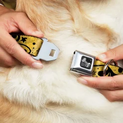 Dog Bone Seatbelt Buckle Collar - Mom & Mom Yellow