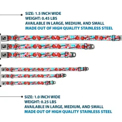 Dog Bone Seatbelt Buckle Collar - Lollipop Hearts White