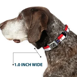 Dog Bone Seatbelt Buckle Collar - North Carolina Flag/Black