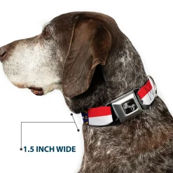 Dog Bone Seatbelt Buckle Collar - North Carolina Flag/Black