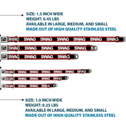 Dog Bone Seatbelt Buckle Collar - SWAGG Black/White/Red Stripe