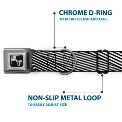 Dog Bone Seatbelt Buckle Collar - Eighties 7 Black/White