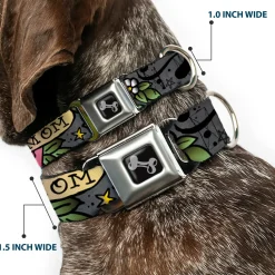 Dog Bone Seatbelt Buckle Collar - Mom & Mom Gray
