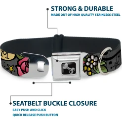 Dog Bone Seatbelt Buckle Collar - Mom & Mom Gray