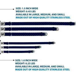 Dog Bone Seatbelt Buckle Collar - Checker Black/Blue