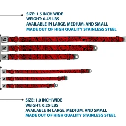 Dog Bone Seatbelt Buckle Collar - Bandana/Skulls Black/Red