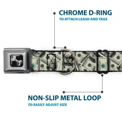 Dog Bone Seatbelt Buckle Collar - Benjamins2 Stacked