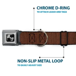 Dog Bone Seatbelt Buckle Collar - Wood Grain Vertical Brown