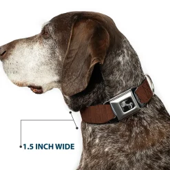 Dog Bone Seatbelt Buckle Collar - Wood Grain Vertical Brown