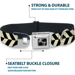 Dog Bone Seatbelt Buckle Collar - Rhombus Split White/Black