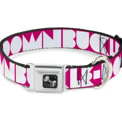 Dog Bone Seatbelt Buckle Collar - BUCKLE-DOWN Shapes Hot Pink/White