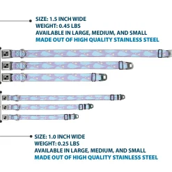 Dog Bone Seatbelt Buckle Collar - Cloudy/Starry Sky Lavender/Blue/Yellow