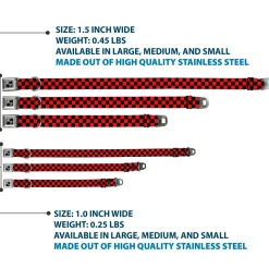 Dog Bone Seatbelt Buckle Collar - Checker Black/Red