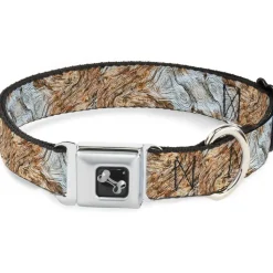 Dog Bone Seatbelt Buckle Collar - Driftwood Grain
