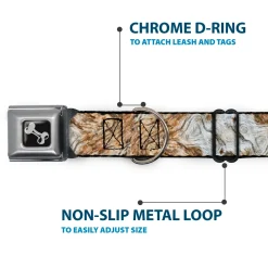 Dog Bone Seatbelt Buckle Collar - Driftwood Grain
