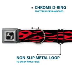 Dog Bone Seatbelt Buckle Collar - Flame Red