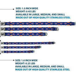 Dog Bone Seatbelt Buckle Collar - Navajo Gray/Blue/Orange/Black