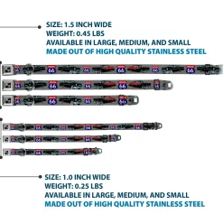 Dog Bone Seatbelt Buckle Collar - Route 66 Classics Gray