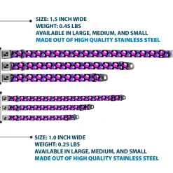 Dog Bone Seatbelt Buckle Collar - Owl Eyes Black/Purples/Pinks