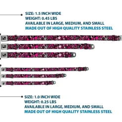 Dog Bone Seatbelt Buckle Collar - Stargazer Black/Pink