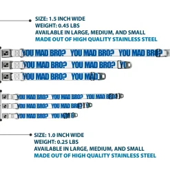 Dog Bone Seatbelt Buckle Collar - YOU MAD BRO White/Royal