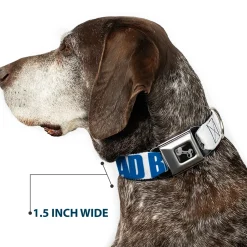 Dog Bone Seatbelt Buckle Collar - YOU MAD BRO White/Royal
