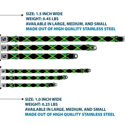 Dog Bone Seatbelt Buckle Collar - Jamaica Flags