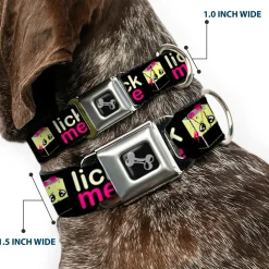 Dog Bone Seatbelt Buckle Collar - LICK ME Battery Cartoon