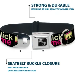 Dog Bone Seatbelt Buckle Collar - LICK ME Battery Cartoon