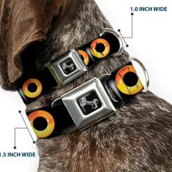 Dog Bone Seatbelt Buckle Collar - Owl Eyes 2