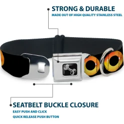 Dog Bone Seatbelt Buckle Collar - Owl Eyes 2