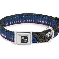 Dog Bone Seatbelt Buckle Collar - Truth and Justice Blue