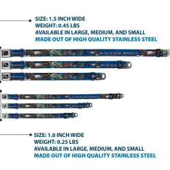 Dog Bone Seatbelt Buckle Collar - Truth and Justice Blue