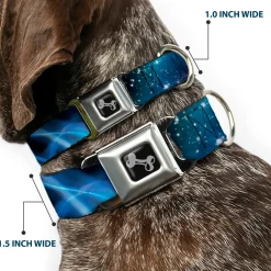 Dog Bone Seatbelt Buckle Collar - Galaxy Swirl/Shining Stars