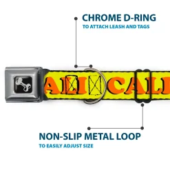 Dog Bone Seatbelt Buckle Collar - CALI Yellow/Orange